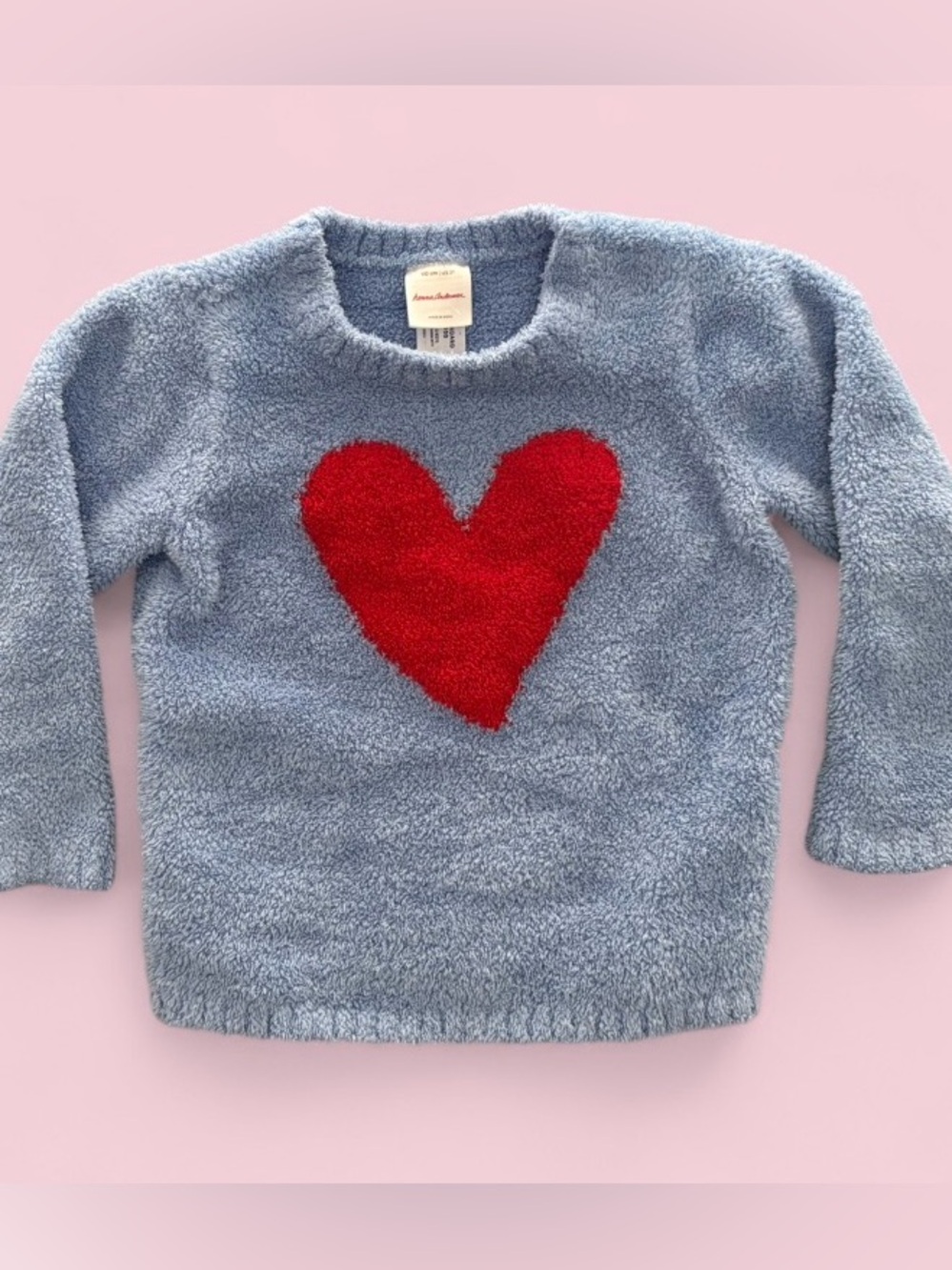 Hanna Andersson Blue Heart Fuzzy Sweater Size 3T